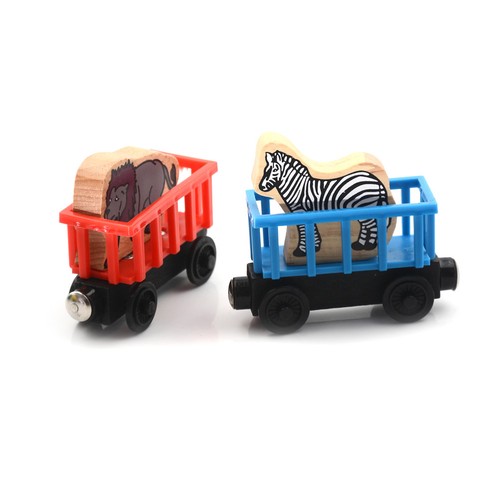 Baby Animals Wooden Trains Model Toy Magnetic Train Kids Education Toys Gifts AB