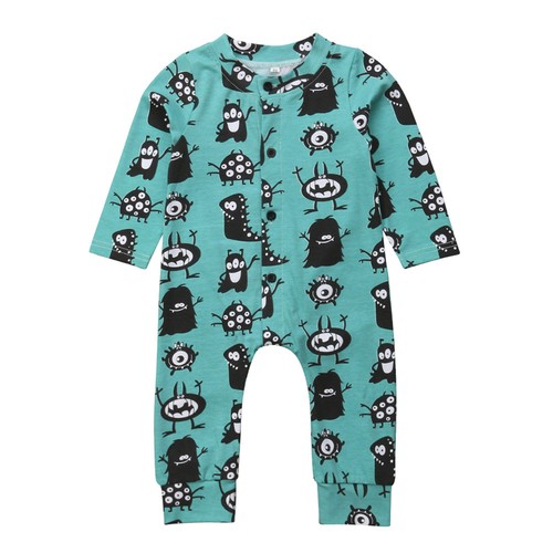 UK Infant Baby Boys Girls Rompers Long Sleeve Playsuit Jumpsuit Outfit Clothes