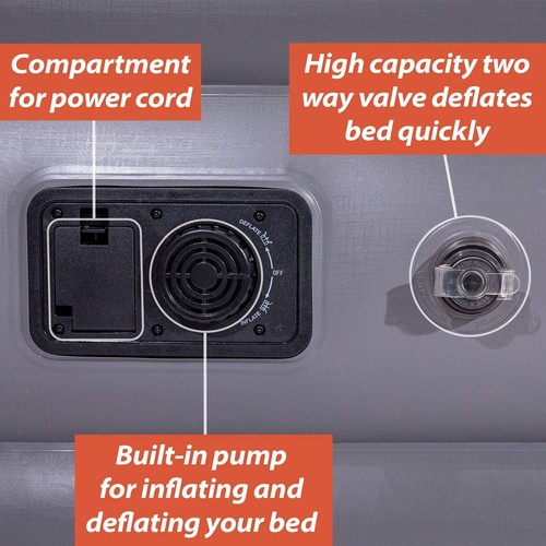 Best Inflatable Plush High Rise Air Mattress Queen Size Two Way Pump Fox Airbeds