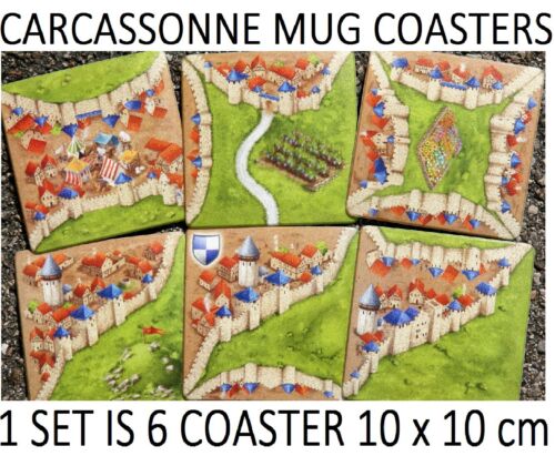 to play on them CARCASSONNE BEER PADS  MUG COASTER SETS GIANT MEEPLE SETS 