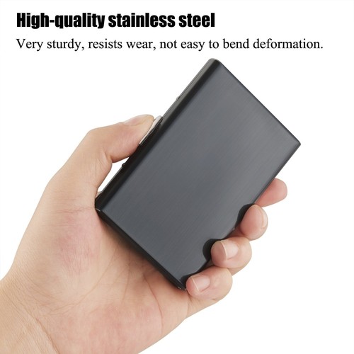 Anti-Scan Stainless Steel Case Slim RFID Blocking Wallet ID Credit Card Holder