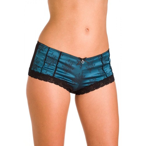 Camille Türkis Satin Rose Jacquard Boxer