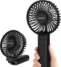 EasyAcc Handheld Fan, Portable USB Fan [Powerful Wind 2600 Battery Jet Black