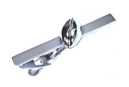 Rugby gift-player /"Pelota De Rugby/" de plata brillante 55mm Metal Tie Bar en Regalo box-new