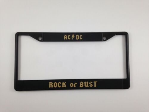 music vanity AC DC Rock or Bust Custom Car / Truck Metal License Plate Frame 