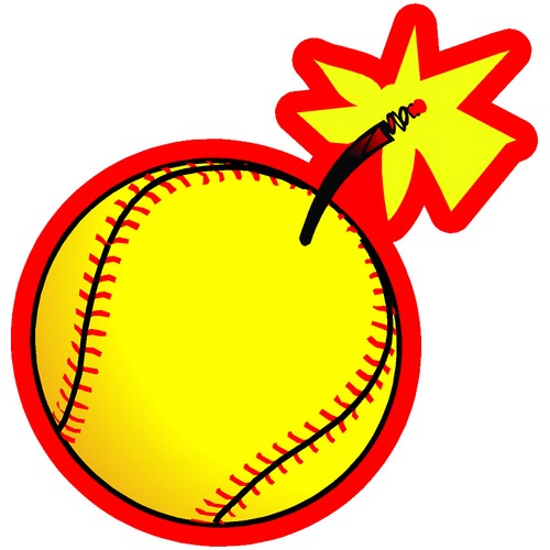 Exploding Softball Reward Size Vinyl Decal Set of 40