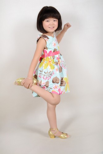 Flower Girl Dress Blue Flower Print Children Clothing Size 2-10 Years UK STOCK !