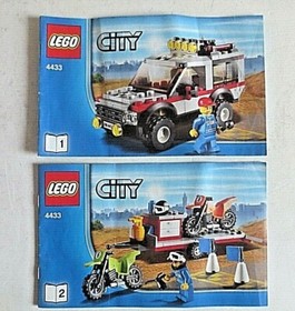 LEGO CITY 4433 Jeep & Cross Bike Komplett mit 2x Anleitung 201 Teile 100% AFOL