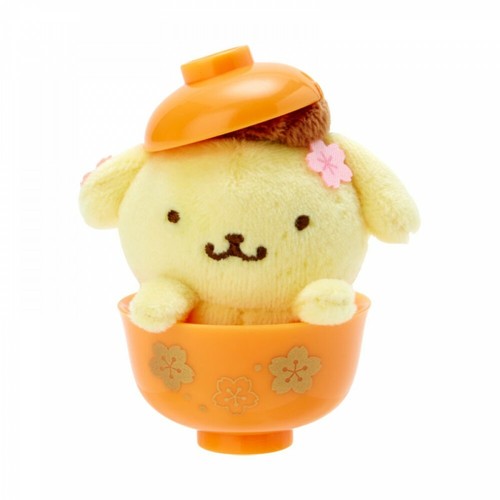 Sanrio Pompompurin mascot with mini porridge