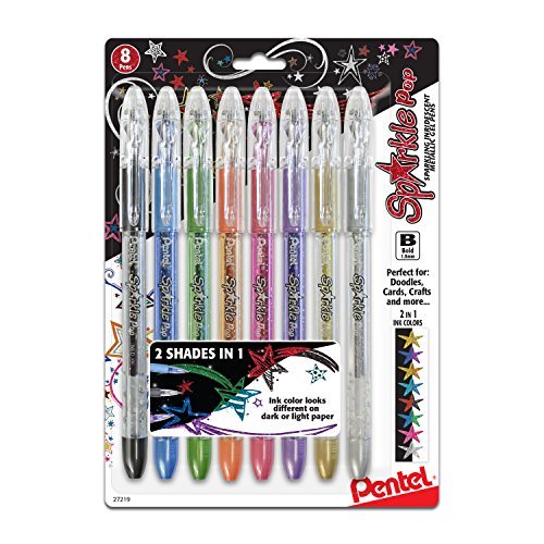 k91bp8m Pentel Sparkle Pop Metallic Gel Pens
