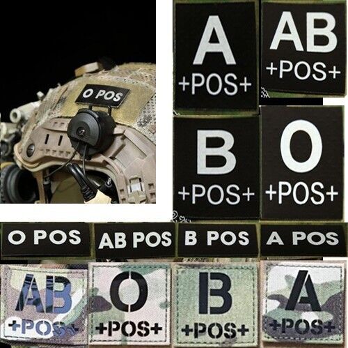 IR Function Tactical Hook /& Loop POS Blood type Patches Badge Sticker MC Camo