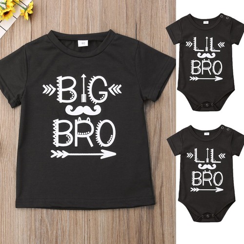 Infant Baby Little Brother Romper Big Brother T-shirt Match Clothes Outfit Set