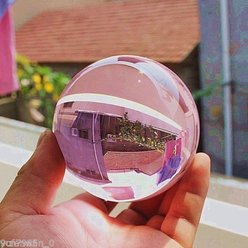40 mm Asia rare quartz pink magic crystal healing ball bracket