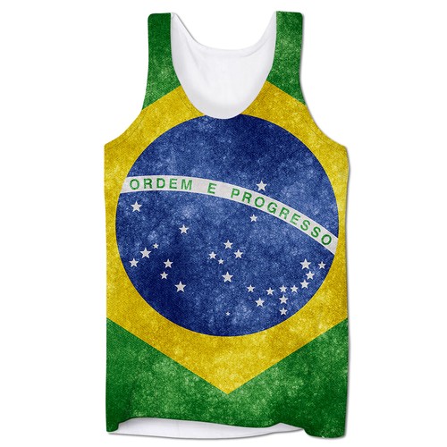 Bandera de Brasil Ibiza Vacaciones Festival Rave vacaciones de verano para hombre Chaleco de corte bajo