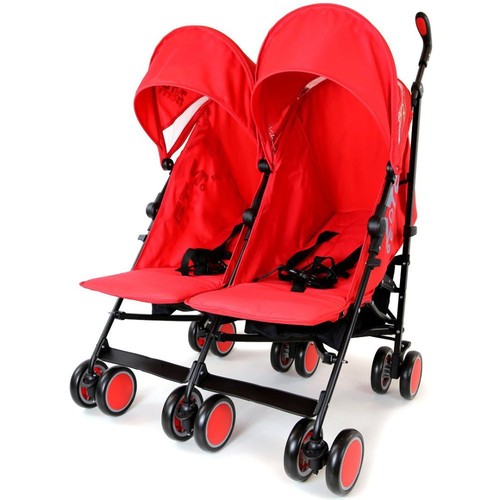 Zeta Citi TWIN Stroller Buggy Pushchair Warm Red Double Stroller Complete With