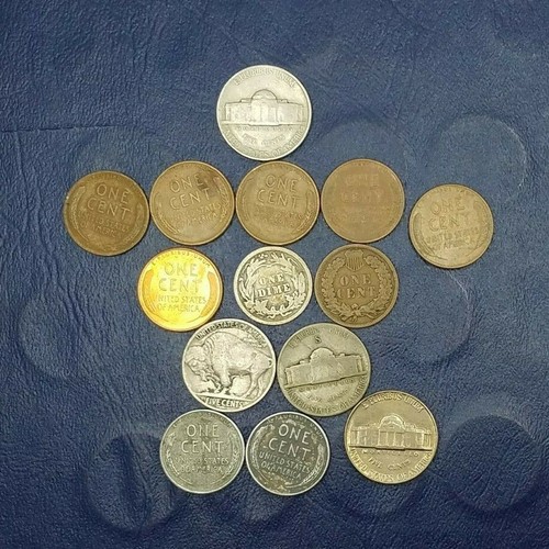 Barber Silver Dime// War Nickel Starter Collection Lot of 14 US Coins