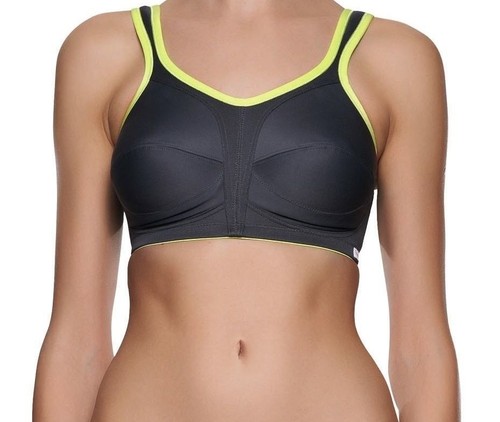 Reggiseno sportivo Freya Active taglia 28E 28GG Grigio Antracite Coppa Piena Soft Grey Lime 4391 NUOVO