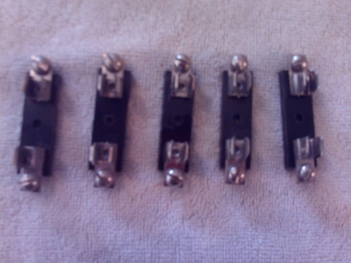 Vtg Sinlge Terminal Fuse Blocks For Glass Fuses Made in USA 5 Pieces