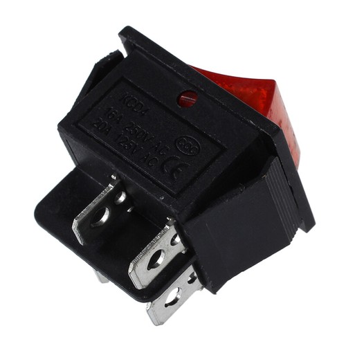 Rotlicht 4 Pin DPST ON OFF Wippschalter 15A//250V 20A//125V AC 28x22mm V2J6