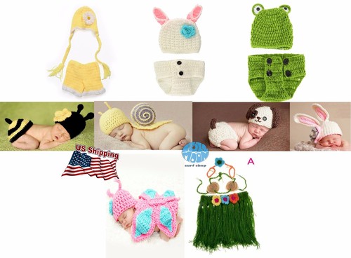 New Newborn Baby Boy Girl Crochet Knit Suit Costume Photo shoot Photography