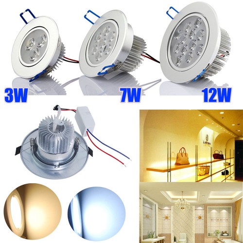 6//12X Warm//Cool White 110V 3//7//12W Recessed LED Ceiling Downlight Spotlight blub