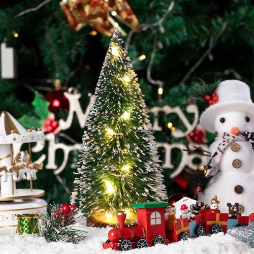 15CM Mini Christmas Tree with LED Lights Ornaments Desk Table Decor Xmas Gift L7