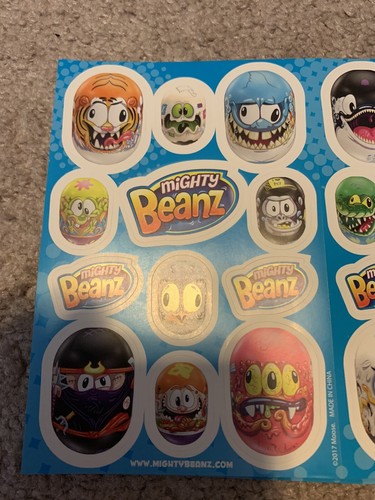 Details about / Lot Of 25 Sheets Of Mighty Beans Stickers