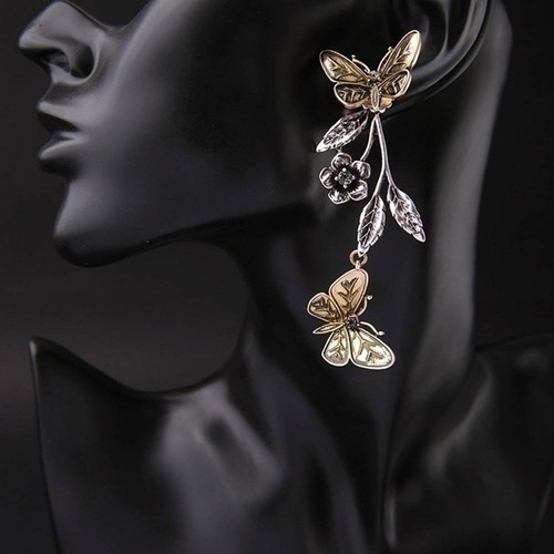 UK Women Accessories Retro Lovely Butterfly Flower Earrings