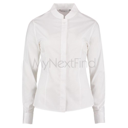 Kustom Kit Womens Mandarin Collar Fitted Shirt Long Sleeve