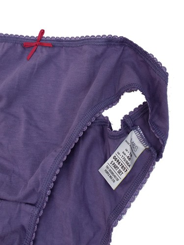 M/&S PURPLE Cotton Rich Bikini Knickers Plus Size 18