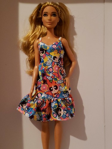fits CURVY too DRESS ONLY NEW BARBIE DOLL POWER PUFF GIRLS FASHION TANK DRESS