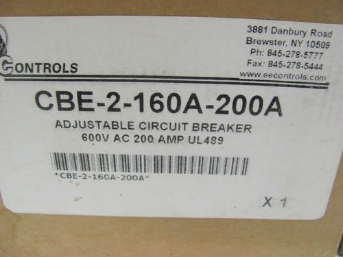 Details about / EE Controls Adjustable Circuit Breaker 600V AC 200 Amp CBE-2-160A-200A UL489 M2S