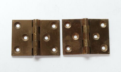 Pair of Antique Brass Corbin 1.5 x 2 Butt Hinges