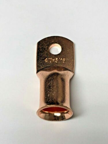 5 4//0 AWG 5//16 Hole Cable Ring Lug Terminal Copper Battery Terminal Gauge
