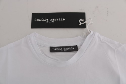 NEW $110 FRANKIE MORELLO T-shirt White Cotton Aliens Short Sleeve Mens Top s L