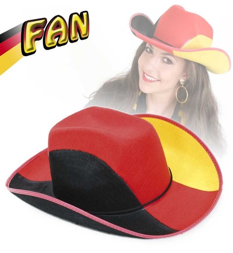 Fan-Hut Cowboyhut schwarz-rot-gold Deutschland Fan EM Deutschlandhut 123826913