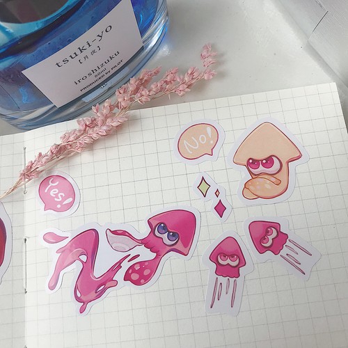 Splatoon 2 Squid Neon Octopus HIME IIDA MIKO Sticker Paper A5 Limited Be