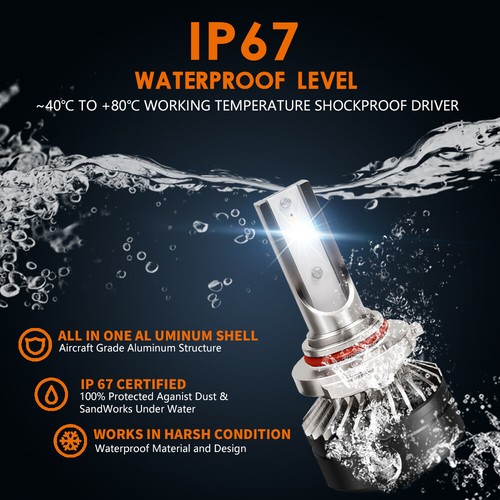 9006 CSP LED Headlight Bulbs 6000K 12000LM For Jeep Grand Cherokee 2005-2010