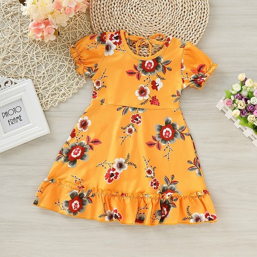 Kids Toddler Baby Girl Skater Dress Floral Dress Party Wedding Dress Sundress