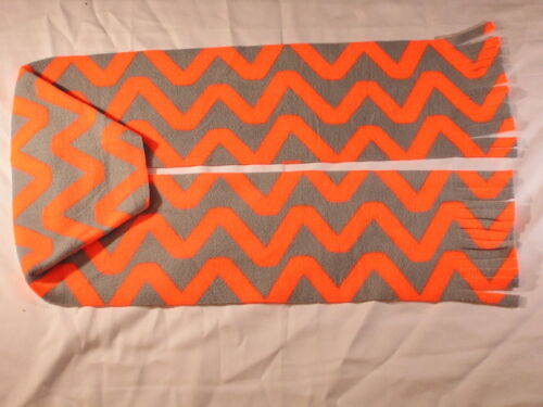 Gray Neon Orange Zig Zag Chevron Bright Fleece Scarf