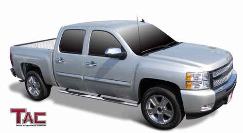 For 01-13 Chevy Silverado//GMC Sierra 1500 Crew Cab 4/" S//S Side Steps Nerf Bars