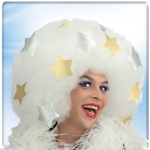 Parrucca afro bianca platinet