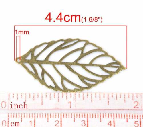 10 x hoja remolque bronce 44x26mm
