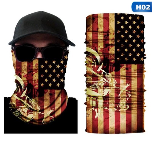 Cycling Motorcycle Neck Tube Scarf Face Mask American British Flag Balaclava UK~