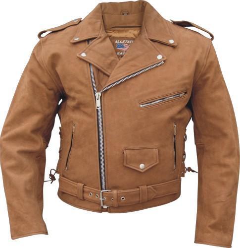 Buff Nobuk Biker Marrón Buffalo chaqueta de cuero moto Allstate 2015 Tamaños