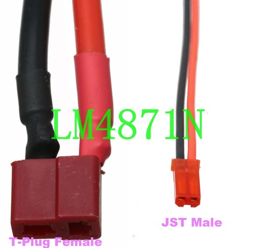 JST to T-Plug Deans 20AWG 10CM Wire for RC Car Boat Plane Lipo Battery Charger