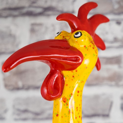 RUBINETTO in ceramica grande collo giallo con effetti ROSSA 61270