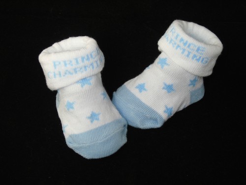 Socken Strümpfe Erstlingssocken Baby blau Little Prince Charming Sterne BT