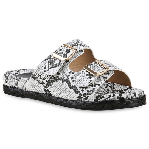 Damen Sandalen Pantoletten Glitzer Hausschuhe Sommer Schlappen 814242 Trendy