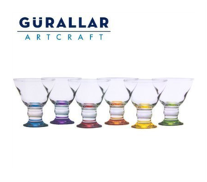 6pc Ice Cream Sundae fruits dessert verre plat Boisson Tasse Bol Set de couleur